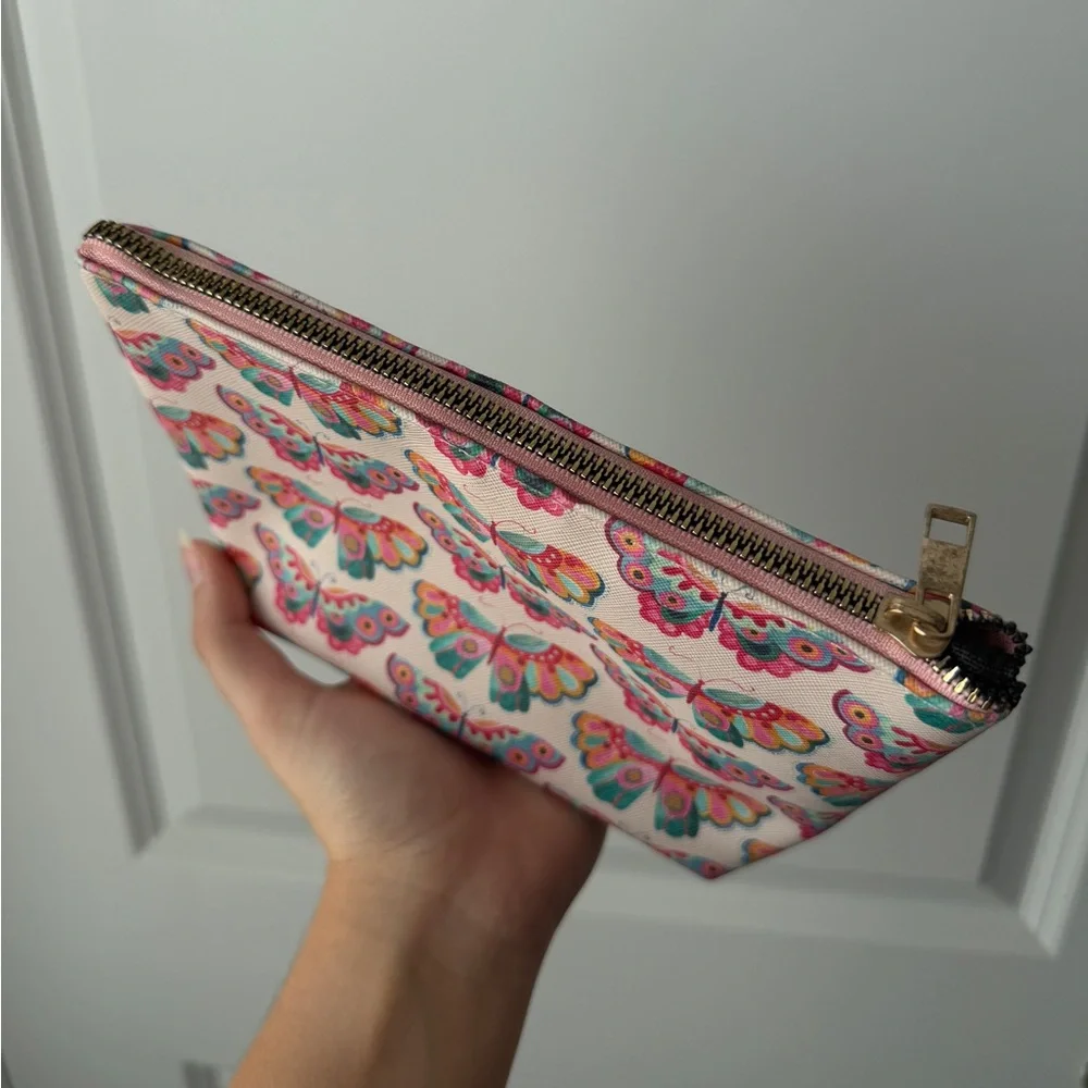 multi-color butterfly makeup bag